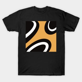 Abstract pattern in black, white and orange T-Shirt